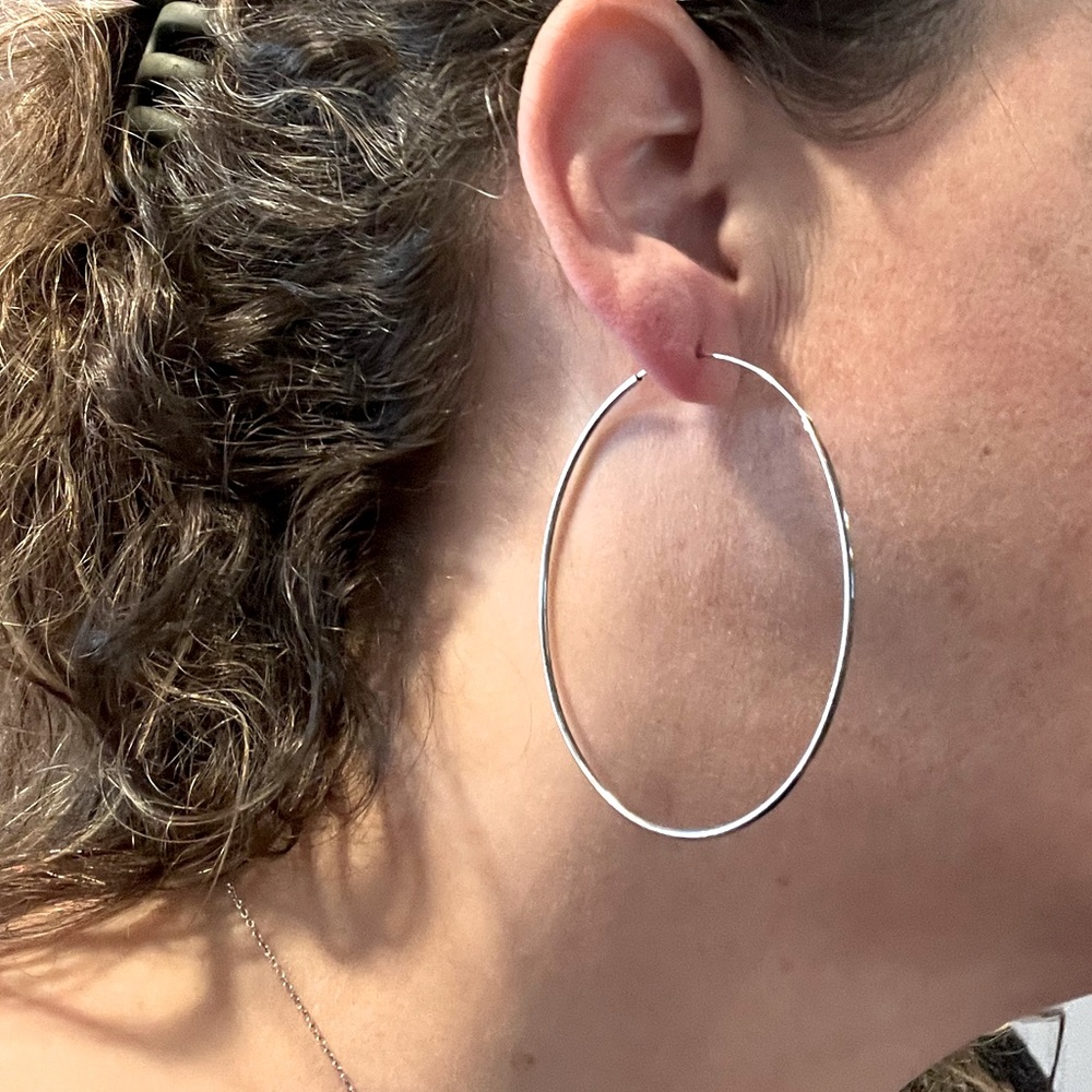 Hoop - large lightweight silver hoops